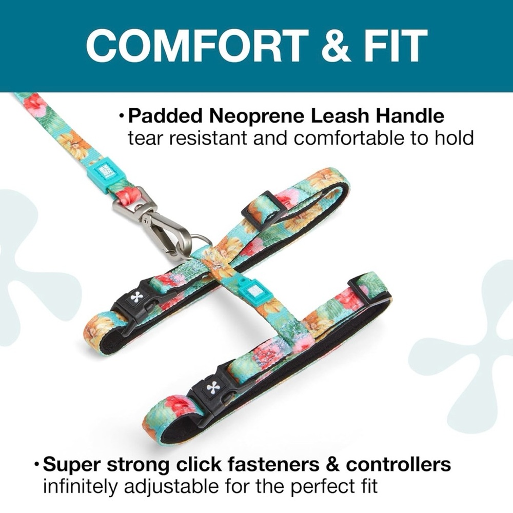 Max and Molly Adjustable Cat Harness and Leash Set - Exotique